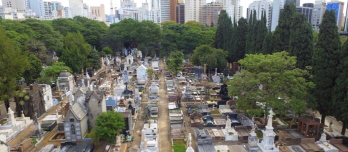 Vista aérea do cemitério da Consolação