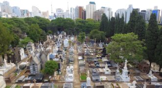 Vista aérea do cemitério da Consolação, que será uma dos concedidos à iniciativa privada