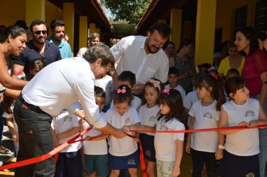Prefeito de Porto Feliz Dr. Cássio Prado na reinauguração da EMEI Profª. Maria Odete Coan de Camargo. na última sexta-feira
