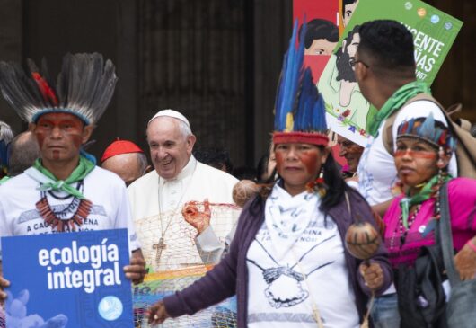 Papa Francisco durante discurso de abertura dos trabalhos do Sínodo dos Bispos Sobre a Amazônia, na manhã desta segunda