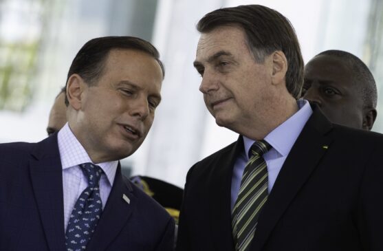 Governador João Doria e presidente Jair Bolsonaro, em encontro em 2019