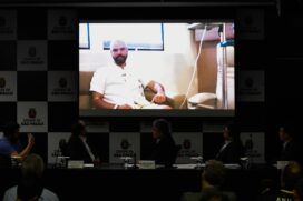 Ainda internado no hospital Sírio Libanês, Covas gravou um depoimento em vídeo, exibido no evento