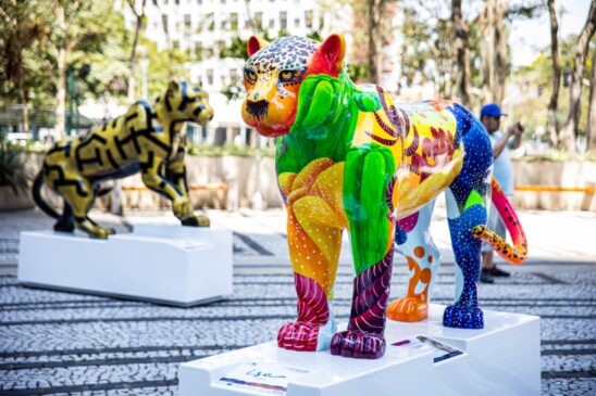 Objetivo da Jaguar Parade era conscientizar sobre a importância da preservação da onça-pintada; peças ficaram expostas em SP