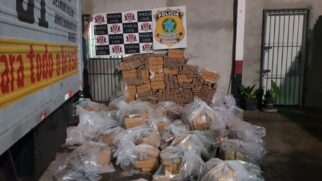 Motorista transportava 1.280 tijolos de maconha, que totalizaram 1.024 quilos da droga