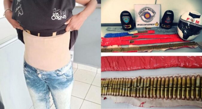 Junto com a passageira de 22 anos foram apreendidas cerca de 1.000 balas calibre 9mm, que é de uso restrito das forças armadas; ônibus foi fiscalizado no quilômetro 74 da rodovia Castello Branco