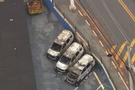 A Polícia Militar encontrou no local uma recipiente de plástico com vestígios de gasolina