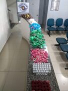 Policiais encontraram mais de 5,7 quilos de drogas, distribuídas em 1.480 pedras de crack, 920 papelotes de cocaína, entre outras drogas