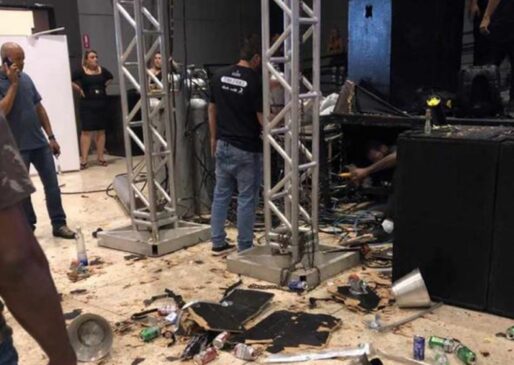 O equipamento pertencia ao show do DJ Guga, que abriria a apresentação de Dilsinho