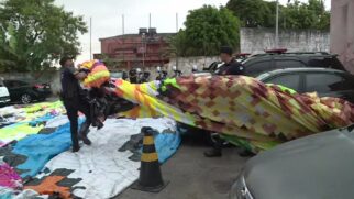 Os balões foram encontrados em um barracão na rua Coronel Celestino Henrique Fernandes, na Vila Palmares, em Santo André