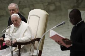 Papa Francisco durante audiência geral semanal no Vaticano, na manhã desta quarta-feira