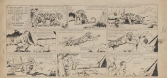 Estimativa é que a tira da primeira aparição do herói, criado em 1934 por Alex Raymond, atinja entre US$ 400 mil e US$ 600 mil, ou algo entre R$ 2 mi e R$ 3 mi; obra foi feita com lápis e tinta em um quadro de 28,25 x 23 polegadas