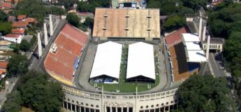 Hospital de campanha constru&iacute;do no est&aacute;dio do Pacaembu, na zona oeste da Capital