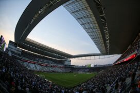 Neo Qu&iacute;mica Arena, est&aacute;dio do Corinthians, na zona leste da Capital, durante jogo antes da pandemia