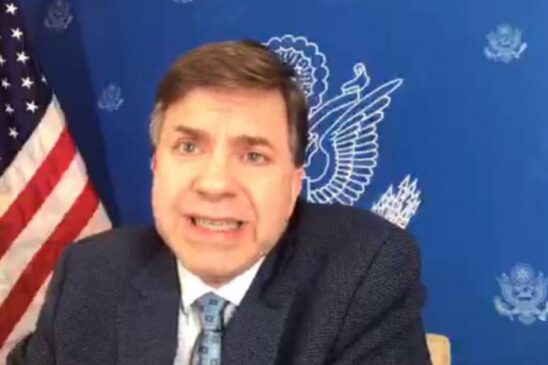 O novo embaixador dos Estados Unidos no Brasil, Todd Chapman nesta terça-feira (7), durante entrevista coletiva online