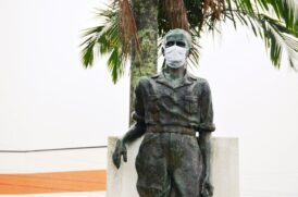Monumentos estão com máscaras