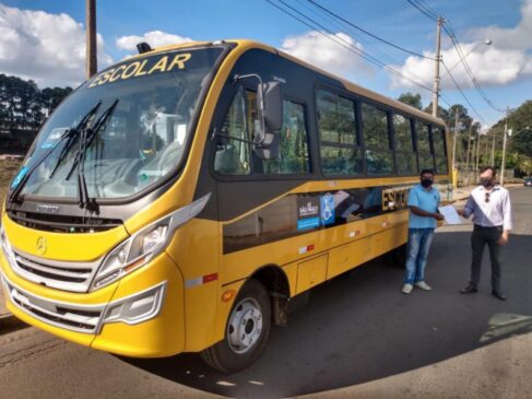 &Ocirc;nibus escolar na cidade de Porto Feliz, no interior de S&atilde;o Paulo