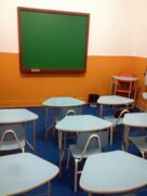 Sala de aula vazia da Planeta Azul Escola Infantil, localizada em Pinheiros, que teve que fechar