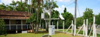 Equipamento instalado em Caraguatatuba para medir a descarga elétrica