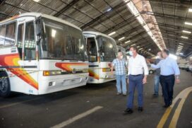 Nesta segunda-feira (27), o prefeito Orlando Morando, vice-prefeito Marcelo Lima e o secretário de Serviços Urbanos Sérgio Thomé realizaram uma vistoria na garagem municipal