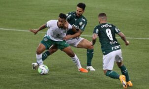 No Allianz, o Palmeiras foi melhor nos primeiros minutos e abriu o placar aos 14, com o zagueiro paraguaio Gustavo Gómez, de cabeça