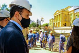 O governador João Doria visitou a obra