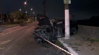 O acidente ocorreu na Avenida Engenheiro Armando de Arruda Pereira