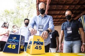 O governador João Doria acompanhou Bruno Covas na convenção