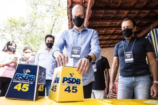 O governador João Doria acompanhou Bruno Covas na convenção