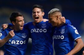 James Rodríguez marcou o seu primeiro gol pelo Everton