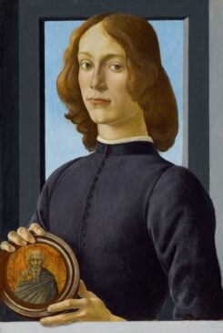 Obra "Young Man Holding a Roundel", de Sandro Botticelli