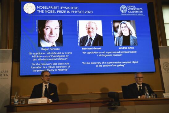 Os pesquisadores Roger Penrose, Reihard Genzel e Andrea Ghez foram os ganhadores do prêmio, anunciado nesta terça-feira