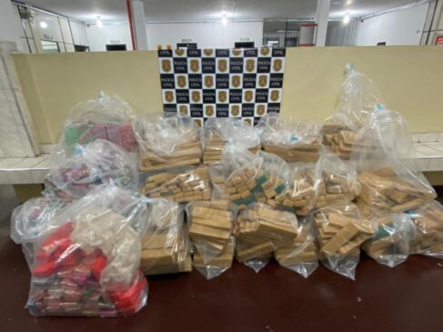 Polícia Civil prendeu motorista de caminhão que estava transportando mais de meia tonelada de maconha no meio de uma carga de cebolas