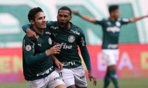 Palmeiras abriu o placar em jogada pela esquerda aos 18 minutos