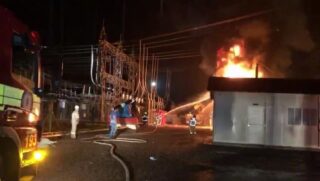 Subestação de energia elétrica foi atingida por um incêndio