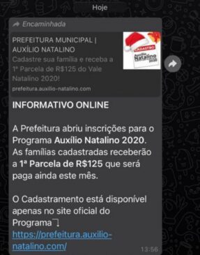 Ao clicar no link enviado pelos criminosos, o morador de Porto Feliz pode ter seus dados roubados e utilizados pelos bandidos