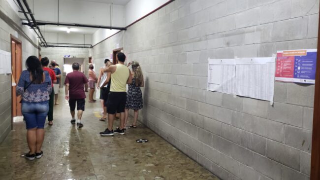 Local de votação em Santos, cidade que teve a maior taxa percentual de abstenção da Região