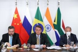 Presidente Jair Bolsonaro (sem partido) durante reunião da XII Cúpula de Líderes do Brics nesta terça