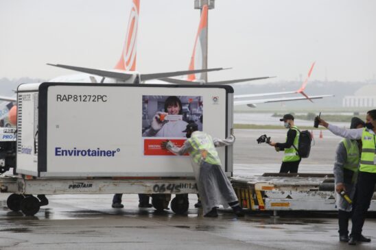Lote chegou no Aeroporto Internacional de Guarulhos