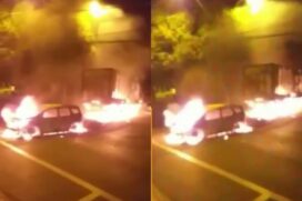 De acordo com a PM, os criminosos atearam fogo nos veículos próximos ao Batalhão e efetuaram diversos disparos contra os policiais militares
