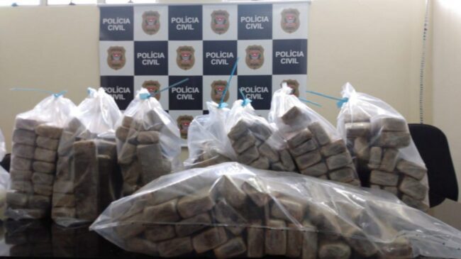 Droga apreendida pela polícia em residência no interior de SP