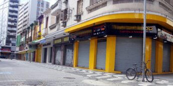 Comércio fechado no estado de São Paulo durante a pandemia