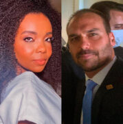 Thelma Assis e Eduardo Bolsonaro