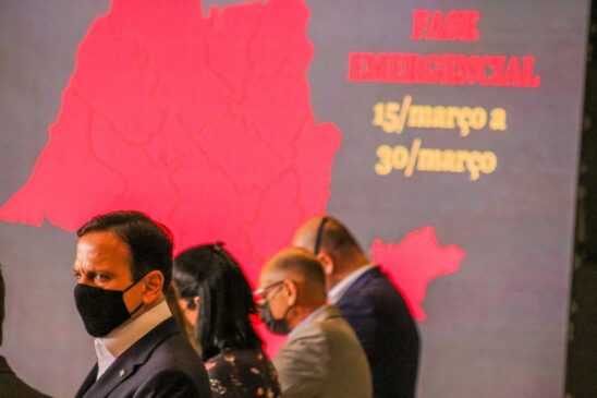 João Doria, durante entrevista coletiva no Palácio dos Bandeirantes