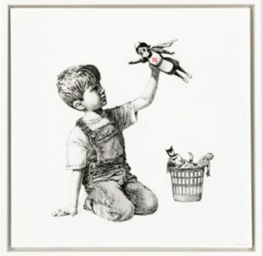 Batizada de "Game Changer", obra foi criada pelo misterioso artista Banksy para homenagear profissionais da saúde