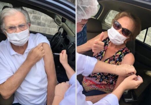 Tarc&iacute;sio Meira e Gl&oacute;ria Menezes recebem 2&ordf; dose da vacina contra coronavirus em Porto Feliz