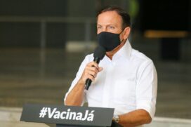 Governador de S&atilde;o Paulo, Jo&atilde;o Doria, durante coletiva de imprensa no Pal&aacute;cio dos Bandeirantes