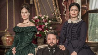 Mariana Ximenes, Leticia Sabatella e Selton Mello caracterizados para Nos Tempos do Imperador