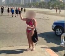 Mulher gravou guardas enquanto ofendia trabalho realizado em fiscalização na praia de Santos