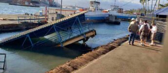 Navio fez estragos na travessia entre Guarujá x Santos.