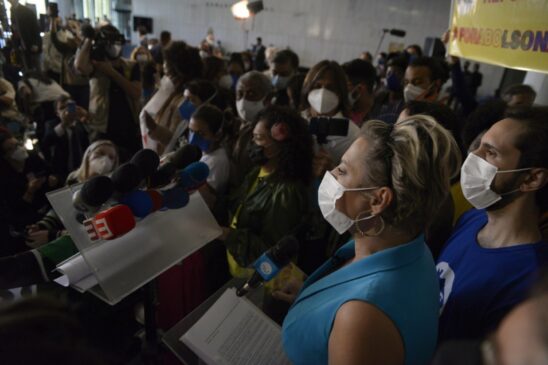 Deputada Joice Hasselmann (PSL) durante apresentação do superpedido de impeachment